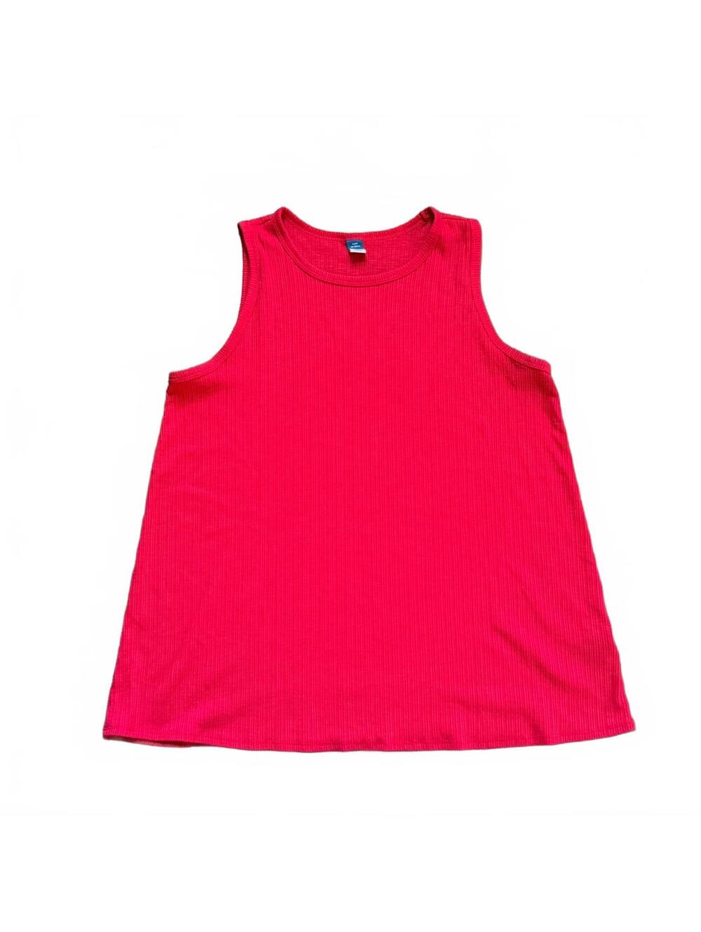 Old navy Luxe Red Ribbed Tank Top Size M Tall